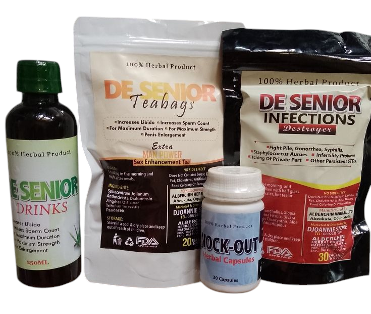 De Senior Extra Manpower Sex Enhancement Tea+Nock Out Herbal Capsule for Penis Enlargement