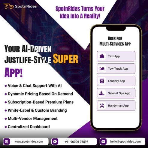 Launch Your Own AI-Powered Multi-Service App with SpotnRides!