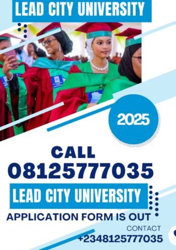 Lead City University Oyo 2025/2026 Admission Form is Out. Call {08125777035} now. Also, Pre-Degree F …