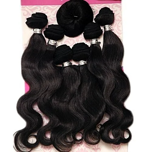 Malaysian Hair 6pcs Malaysia Body Wave Plus With Free Closure - 10" - 14"
