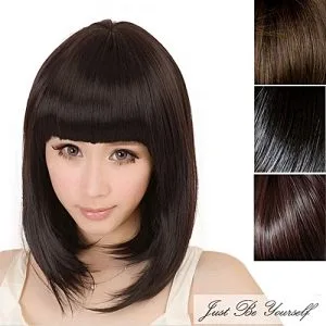 Generic Fashion Womens Ladies Short Straight Full Bangs BOBO Hair Cosplay Wig