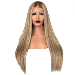 Generic Sexy Gradient Blonde Party Wigs Long Curly Hair Mixed Colors Synthetic Wig