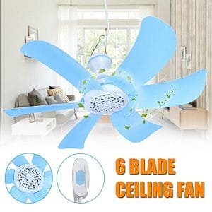 Generic 220V Portable 6 Blades Mini Ceiling Fan Easy Hang Easy Hang Power Plug Switch