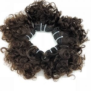 CCC Brazilian Hair 5pcs /set 6inch Brazilian Hair Weave Bundles Short Weave Curly Hair Extension Black Color -
