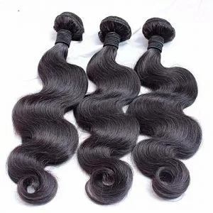 Malaysian Hair 10A Grade, Malaysian Double Drawn Body Waves Hair #1B (Natural Black) - 3 Bundles (300 Grams)