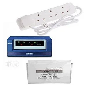 Luminous 1.5KVA Inverter + 2pcs 150AH Quanta Battery + Extension Box