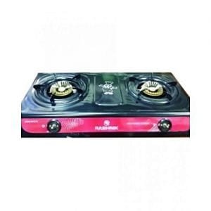 Rashnik Table Top Gas Cooker 2 Burners-(black And Silver)
