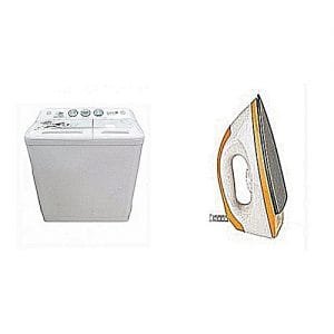 Scanfrost 8kg Twin Tub Semi-Automatic Washing Machine + Free Iron- White