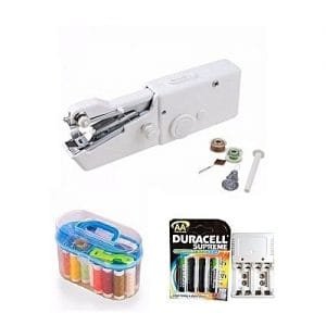 Generic Handheld Sewing Machine With Sewing Kit, Duracell Rechargeable Battery