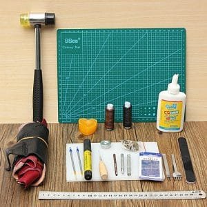 Generic [NEW] Leather Craft Tool Kit Leather Hand Sewing Tool Punch Cutter DIY Set