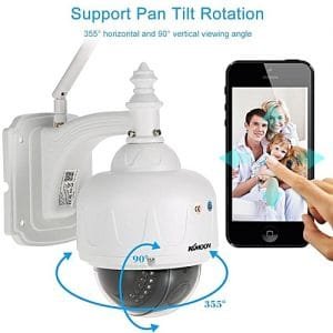 Generic 1080P 2.0MP 1/2.9"CMOS Wireless WIFI Dome PTZ HD IP Camera Outdoor Waterproof 2.7-13.5mm 5X Optical Zoom Auto Focus Lens 22pcs IR Lamps IR-CUT Night Vision Phone APP Control Motion Detection For Home Security (White) TXMALL