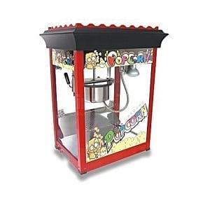Generic Popcorn Machine With Crown Roofing. Red