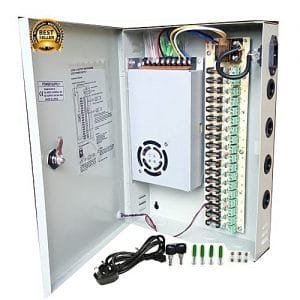 CCTV 18 Channel CCTV Power Supply DC 12V. With Splitter Fuse Box, Power Cord And Fittings For Security Camera, LED Strip LED Display & Centralized Power Supply(18CH 12V 360W).FOR HOW TO WIRE IT, SEE VIDEO BELOW!