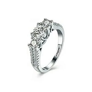 CZ White Gold Engagement Ring