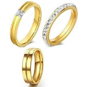 Italina Rigant 18karat Plated Gold Wedding Ring Set For Couple
