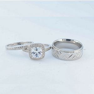 Fashion Mona Sterling Silver Wedding Set