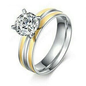 Fashion Engagement Ring - Silver/Gold
