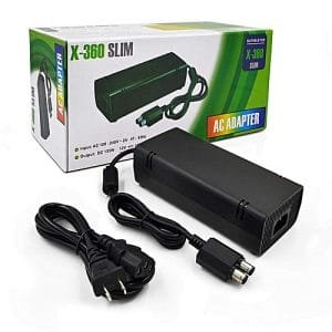 Microsoft Xbox 360 Slim AC Adapter Power Supply Brick For Puning Power Supply 135W Power Supply Charger Cord For Xbox 360 Slim Console 100-120V-Black