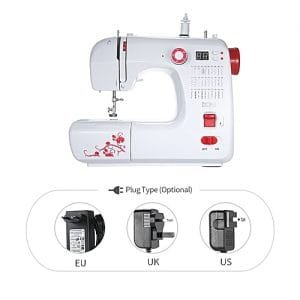 Generic Decdeal Multifunctional Electric Household Sewing Machine With 30 Stitch Patterns Double Thread Adjustable Speed LED Display Buttonhole Presser Foot Pedal AC100-240V
