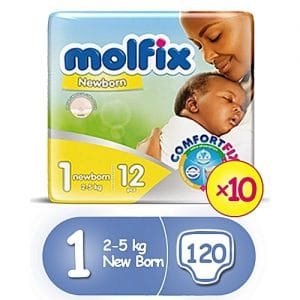 Molfix ComfortFix Newborn Diapers, Size 1 (12 Count) X10