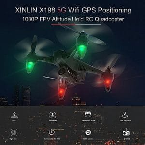 Generic XINLIN X198 5G Wifi 1080P Wide Angle Camera Drone Wifi FPV Altitude Hold GPS RC Quadcopter