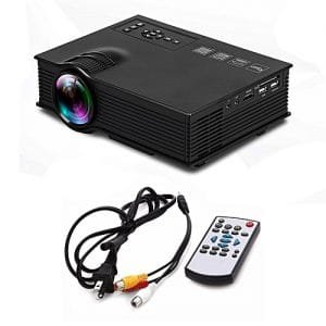 Generic OR UC40 LED Projector 1200lm Full HD 1080P HIFI Sound Business Conference-black-US Plug