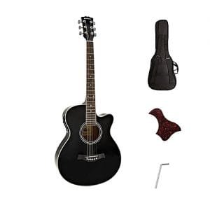 Generic Pro Electro Acoustic Semi Electric Guitar - Black
