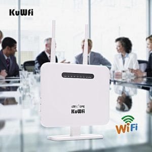 KuWFi 300Mbps 4G Wireless Wifi Router Modem Mode With SIM Card Slot LAN Cable