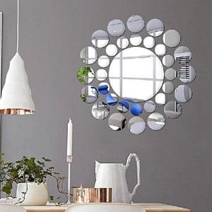 Generic Elegant Home Decoration Popular DIY Mirrors Wall Sticker Home Decoration-Silver