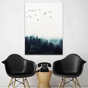 Generic 15*20cm Forest Landscape Wall Art Canvas Poster Print Nordic Style Painting Home Decor-Multi