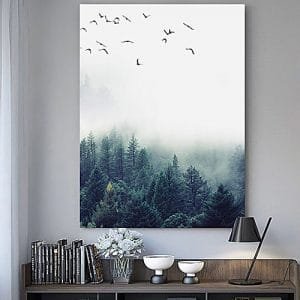 Generic 20*25cm Forest Landscape Wall Art Canvas Poster Print Nordic Style Painting Home Decor-Multi
