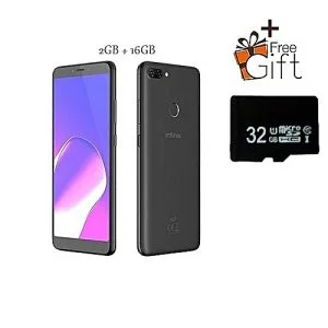 Infinix Hot 6 (X606) 6-Inch (2GB RAM, 16GB ROM) Android 8, 13MP+5MP Smartphone - Black + 32GB Card