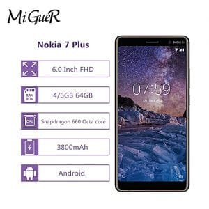 Nokia Nokia 7 Plus Phone 4G+64G Android 8 3800mAh Snapdragon 660 Octa Core 6.0''2160x1080P Bluetooth 5.0