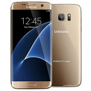 Samsung Galaxy S7 Edge 5.5-Inch QHD (4GB, 32GB ROM) Android Marshmallow, 12MP + 5MP Smartphone - Gold Platinum