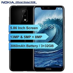 Nokia X5 5.86-inch (3GB, 32GB ROM) Android 8.1, 3060mAh, 13MP+8MP, Dual Sim 4G LTE Smartphone - Black