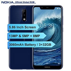 Nokia X5 - 5.86-Inch HD+ (3GB RAM + 32GB ROM) Android 8.1, (13.0MP + 5.0MP) + 8.0MP, 4G LTE Dual SIM Smartphone - Blue