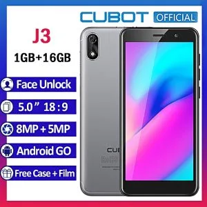 Cubot J3 -3G Phablet - 5.0" Face ID (1GB, 16GB ROM) 7 Days Standby Time Quad-core 1.3GHz - Gray