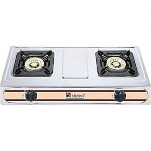 Saisho Table Top Gas Cooker With 2 Burners-(black And Silver)