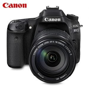 Canon Canon EOS 80D 24.2MP Digital SLR Camera Kit 18 - 200mm 45 Points Cross Focus WiFi / NFC-BLACK