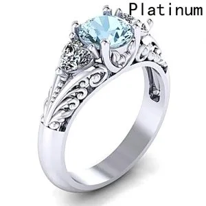 Fashion 925 Natural Gemstone Rings Charm Engaget Sapphire Ring Couple Jewelry