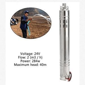 Generic 24V 3m3/h 40m Brushless Stainless Screw Solar Power Submersible Deep Well Water Pump