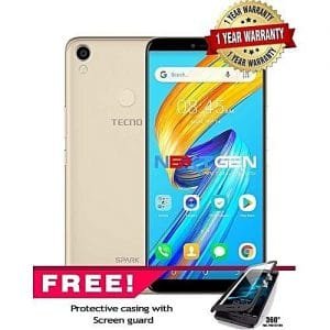 Tecno Spark 2 (KA70) 6-Inch HD (2GB,32GB ROM) Android 8.1 Oreo, 13MP + 8MP Dual SIM 3G + Free 360 Cover