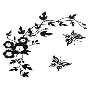 Generic Butterfly Flower Wall Sticker Bathroom Toilet Decal Removable Home Fancy Decor Black