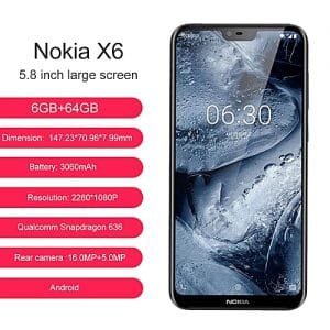 Nokia Nokia X6 (6GB RAM 64GB Smartphone 5.8 Inch 18:9 Octa Core 3060mAh 16.0MP+5.0MP Camera 6