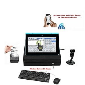 HP 4 In 1 HP Pavilion X360 Touch Screen Laptop + Cash Drawer, + Rechargeable Mobile Printer + POS Software + Mobile Sales Report