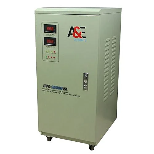 A&E Dunamis 20KVA Central Servo Stabilizer - White 80v-260v