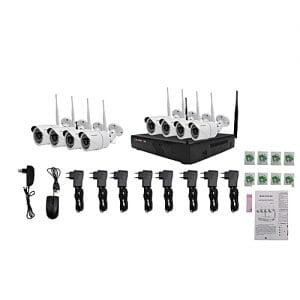 Generic 720P WIFI CCTV Camera System 8CH Wireless NVR + Waterproof IP Camera IR-CU (White","8GB) TXMALL