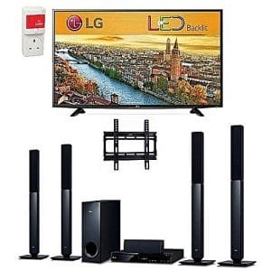 LG 32" FULL HD LED TV & Bluetooth DVD Home Theatre With HDMI - LHD457B + Free Wall Mount & Surge
