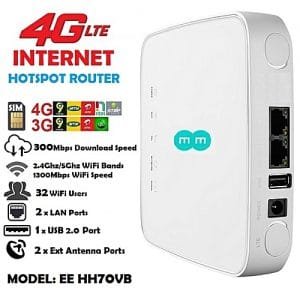 EE 3/4G LTE SIM+WiFi+2xLAN Internet Router For Smile, Ntel, MTN, Airtel, 9Mobile, Glo