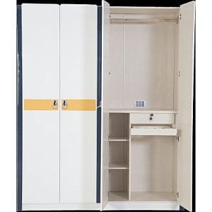Lifemate Home Furniture Blue And White Stanton Pine Wood Wardrobe